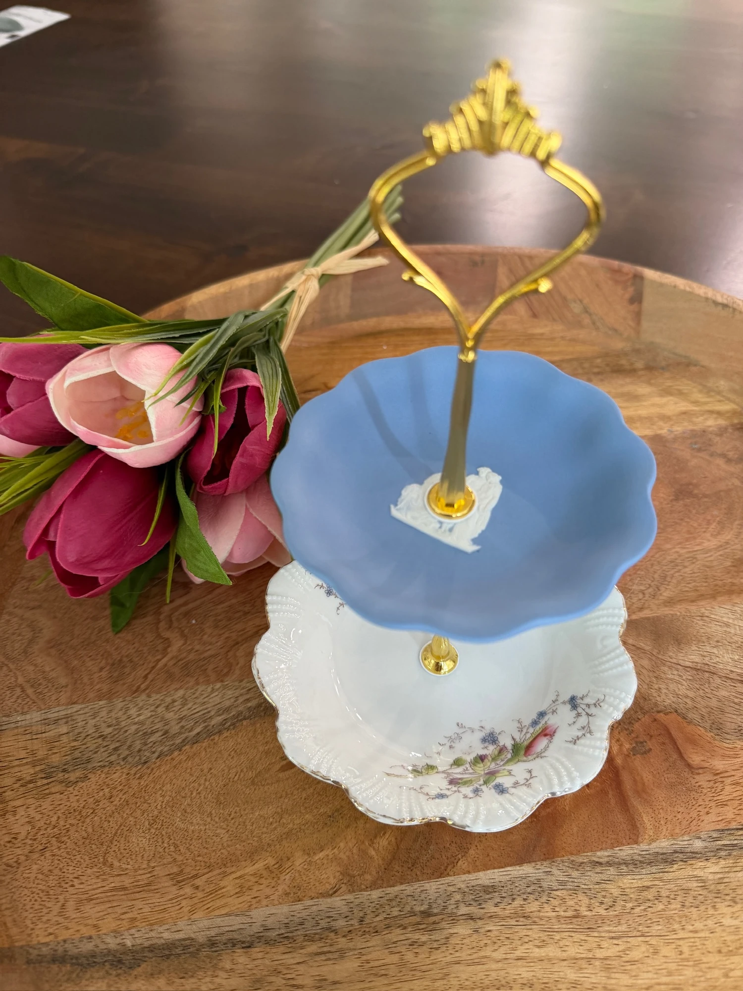 Wedgewood Jasper Blue Trinket Stand — Gilded Tiers